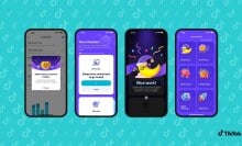Four phone screens display new emotional well being features, including illustrated goal badges in the shape of cartoon moons, flowers, and rocket ships.