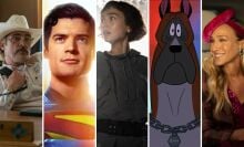 A composite of images from "Eddington," "Superman," "Alien: Earth," "Fixed," and "And Just Like That..."