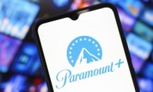 The Paramount+ logo on a phone.