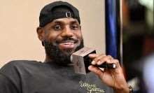 NBA star LeBron James attends a fan meeting during his 2025 China Tour