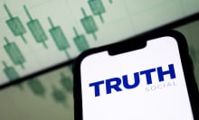 Truth Social logo on mobile device