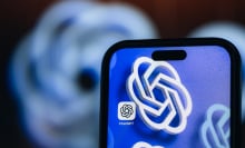 ChatGPT app appears on phone screen. 