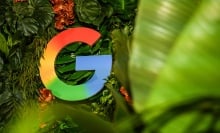  The letter "G" as a logo at the presentation of the Google investment plan