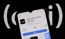 App logo of Character.AI displayed on a phone. 
