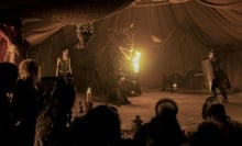 Tanzyn Crawford and a dragon puppet in "A Knight of the Seven Kingdoms."