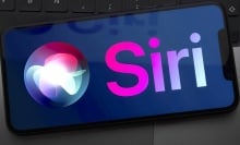 A Siri logo on a smartphone screen