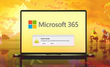 an illustrated screen with microsoft outage on it