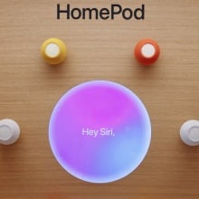 HomePod smart speakers at the an Apple store