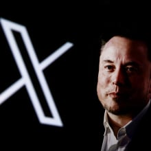 Elon Musk and X logo