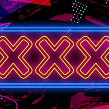 neon 'xxx' glowing in cyberspace