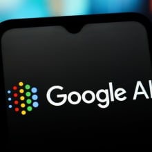 Google AI logo seen on smartphone screen.