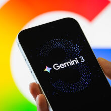 Google Gemini logo on smartphone screen