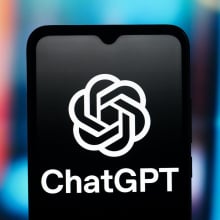 ChatGPT logo on a phone. 