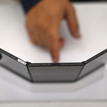 Samsung Galaxy Z TriFold photographed from above