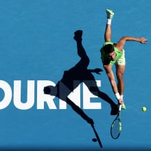Carlos Alcaraz plays in the Australian Open