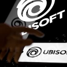 Ubisoft logo on smartphone screen