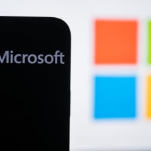 microsoft 365 logo on phone