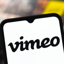 Vimeo logo on mobile device