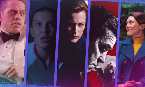 Composite of images from "The Home," "Stranger Things," "The X-Files," "Good Night and Good Luck," and "Eternity,"