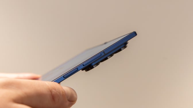 Man's hands holding Z Fold 7 to show off how thin it is