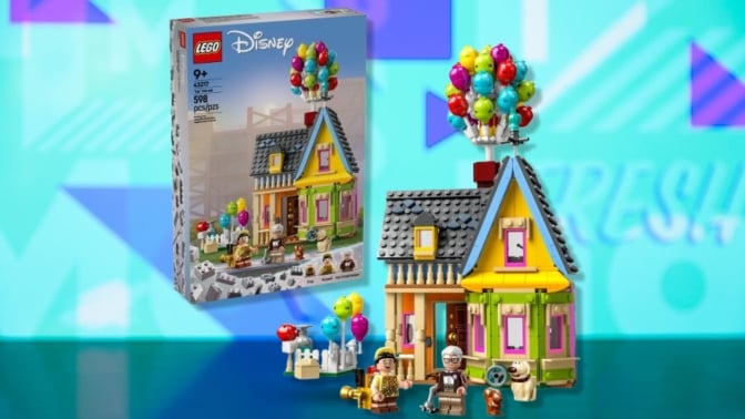 The Lego Disney and Pixar ‘Up’ House on a blue background