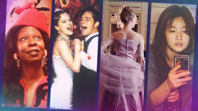 Whoopi Goldberg in "Ghost," Nicole Kidman and Ewan McGregor in "Moulin Rouge," Vicky Krieps in "Phantom Thread," and Park So-Dam in "Parasite."