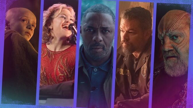 Composite of images from "A Knight of Seven Kingdoms," "Song Sung Blue," "Hijack," "The Rip" and "Star Trek: Starfleet Academy."