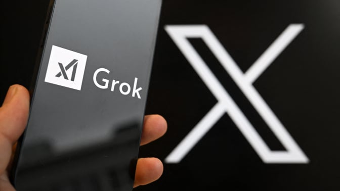 Grok logo on smartphone 