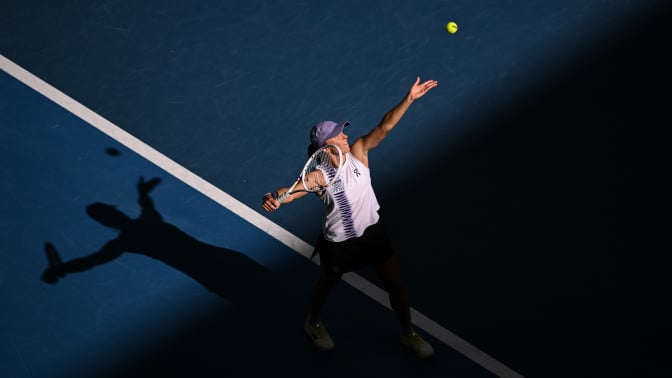 Iga Swiatek of Poland in action