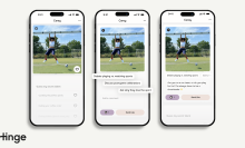 screenshot of AI convo starters on hinge