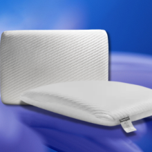 tempur-pedic memory foam pillows with purple background