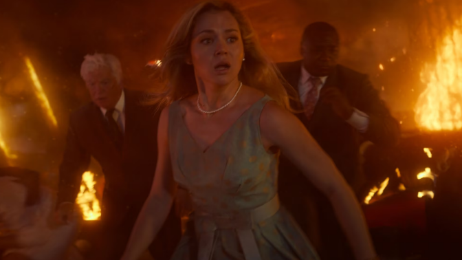 Three actors in explosion scene in "Final Destination: Bloodlines" movie