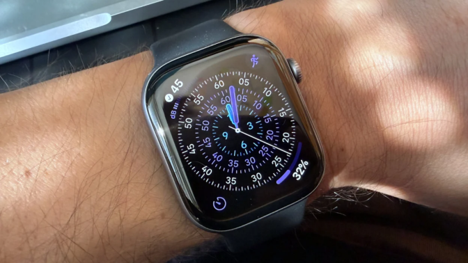 a close-up of the apple watch series 11 on a man's wrist