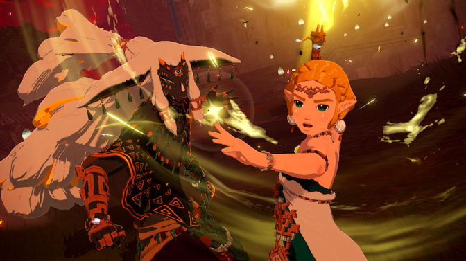 Zelda and Raura doing a combo attack in Age of Imprisonment
