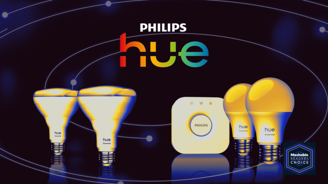 philips hue logo above philips hue smart light products