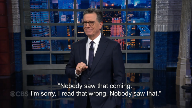 Stephen Colbert on 'The Late Show with Stephen Colbert.'