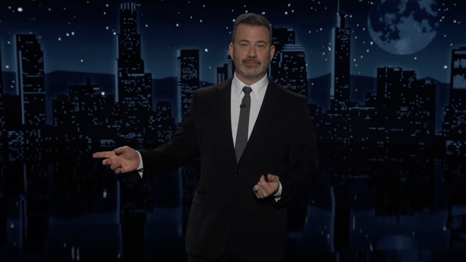 Jimmy Kimmel presents his show.